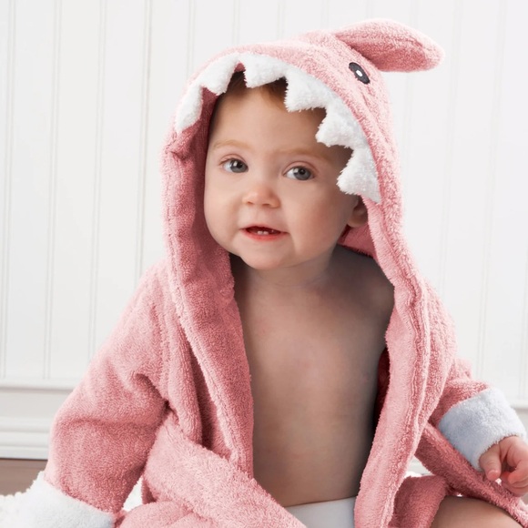 So cute Baby Aspen Pink Shark Robe - 0-9 months - Like new - Picture 6 of 9